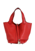 Picotin 18 In Clemence Rouge Grenat, &pound;2,500, Handbags, Red, Leather, Front view